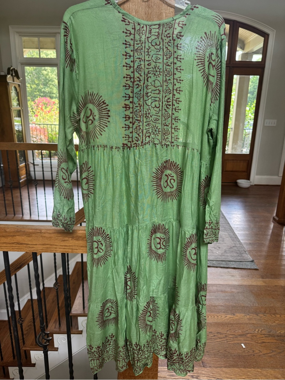Rhea Om Mint Green Printed Boho Flowy Maxi Dress - Picture 4 of 7